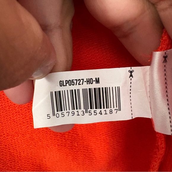 Gymshark Apollo Graphic Cropped Long Sleeve Sweatshirt Orange Size Medium - Picture 7 of 8